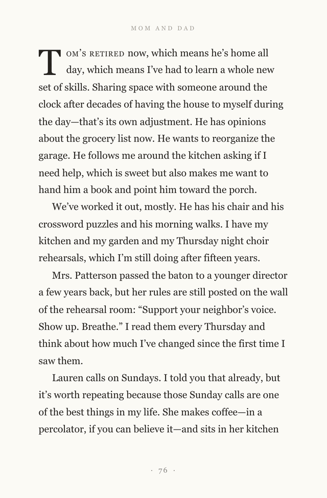 The facing page: the chapter's first words in typeset serif with a drop cap